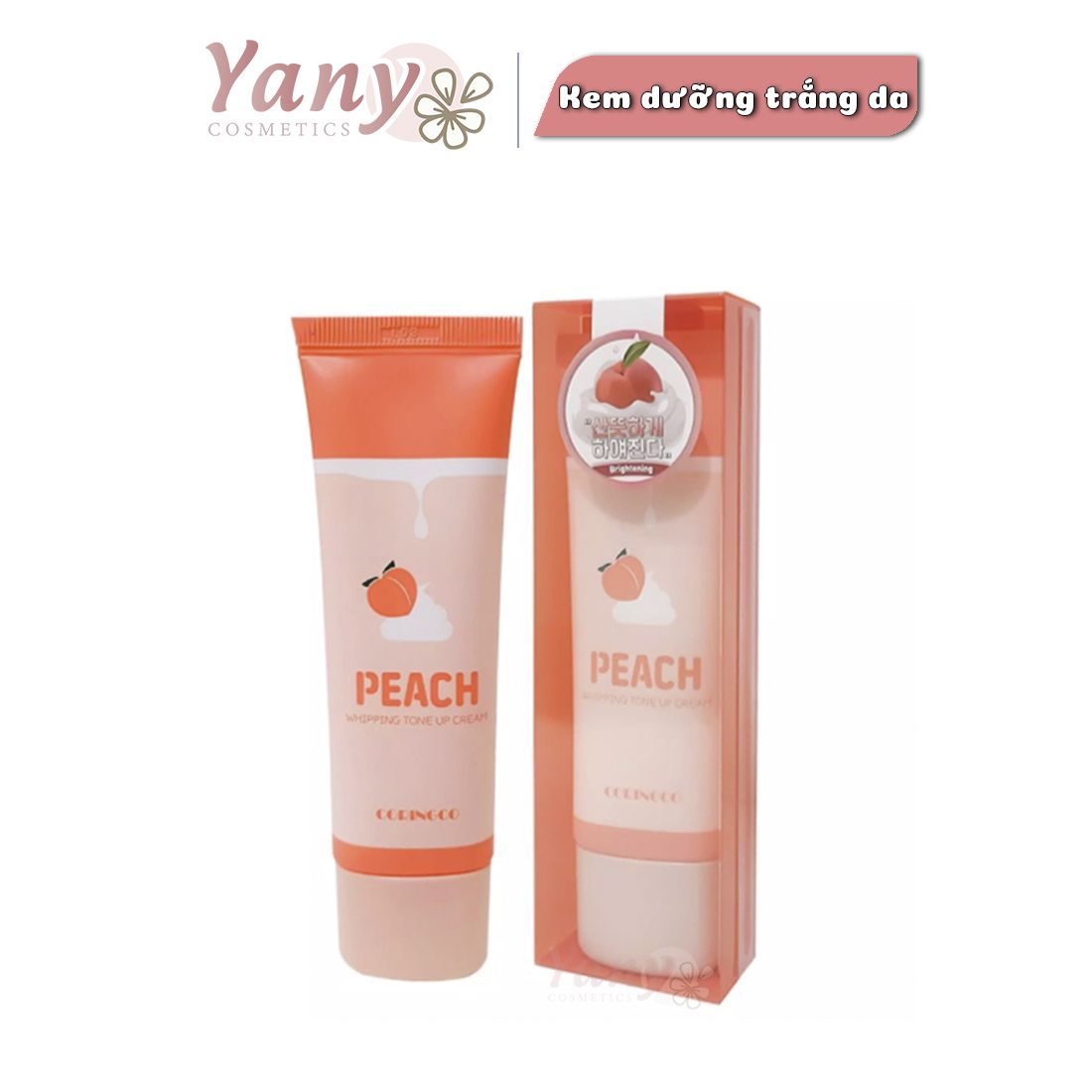 Kem Dưỡng Đào Coringco Peach Whipping Tone-up Cream Dưỡng Trăng Nâng Tone Da 50ml