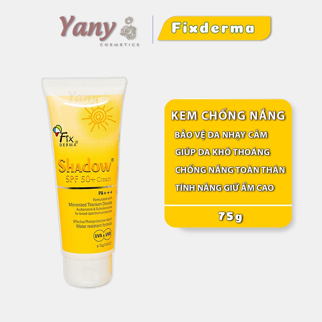 Kem Chống Nắng Fixderma Shadow Cream SPF 50+++ 75gr