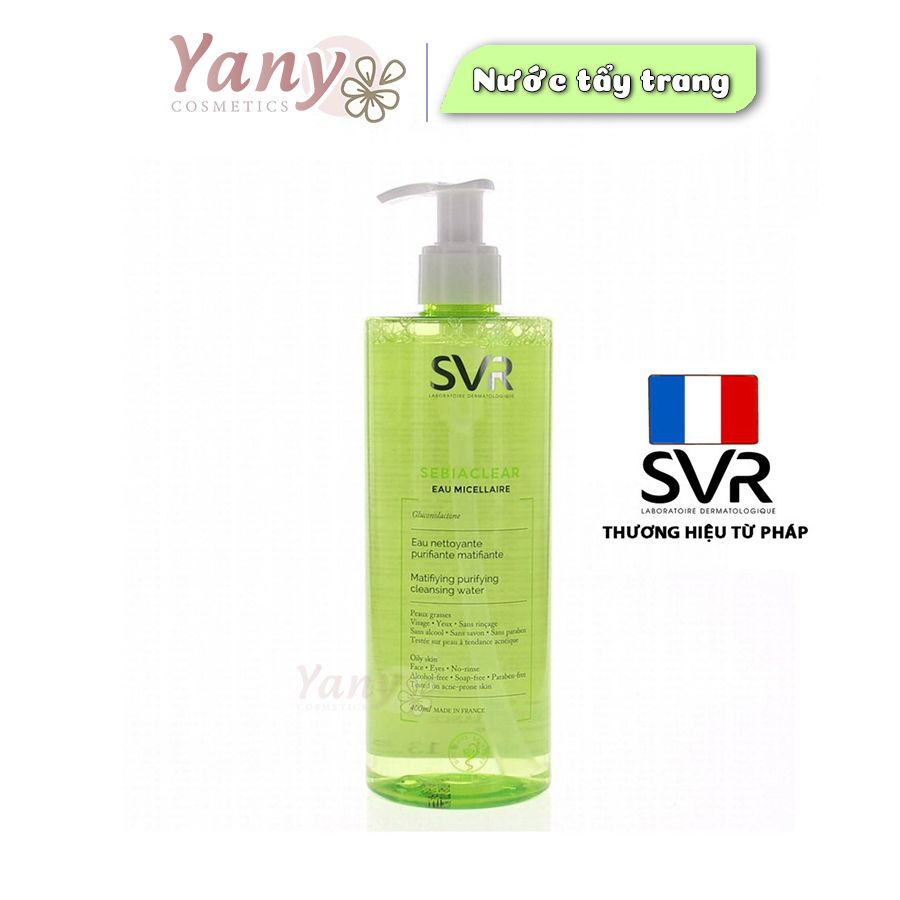 Nước tẩy trang SVR Sebiaclear Eau Micellaire dành cho da dầu mụn, nhạy cảm, Yany Cosmetics