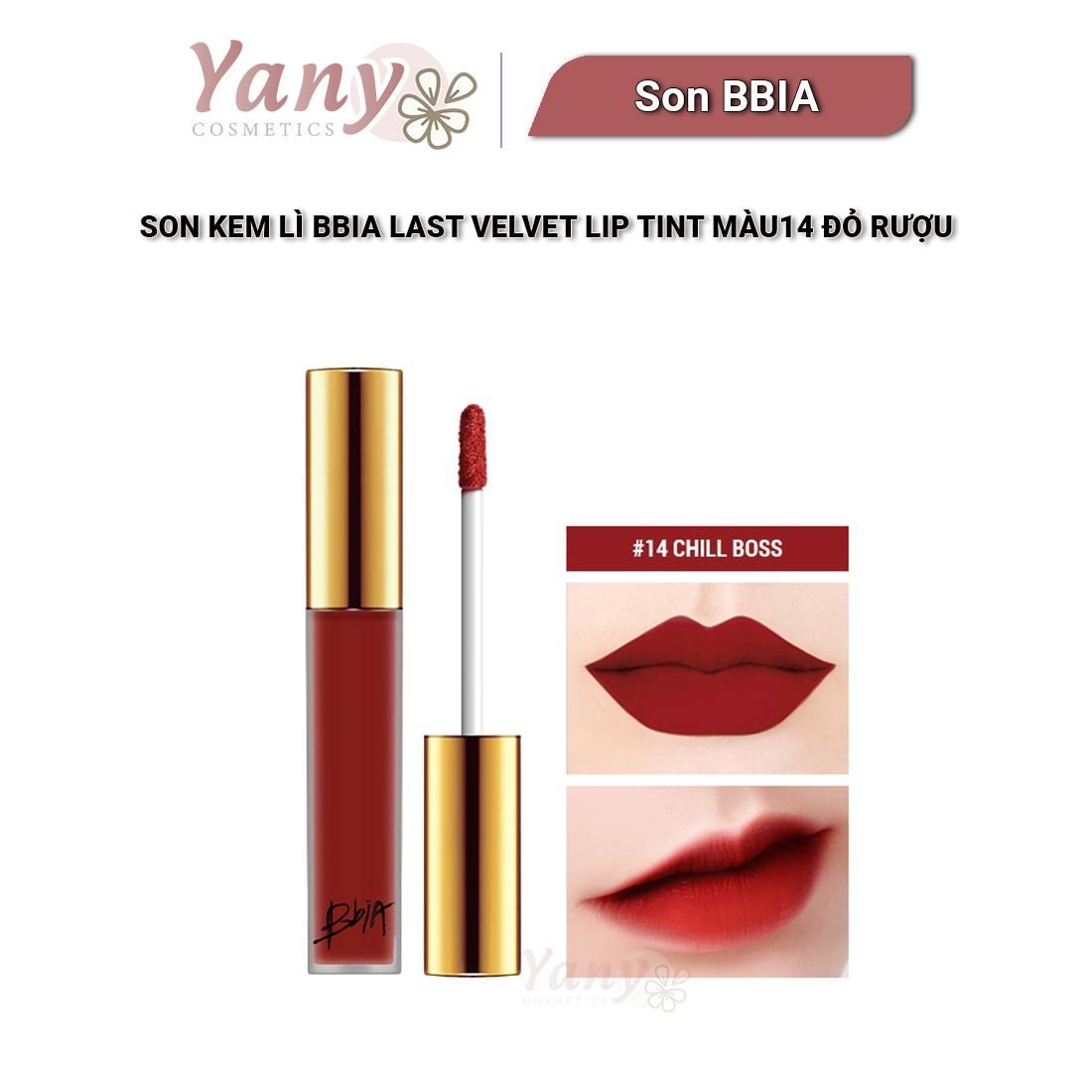 Son Kem Lì Bbia Last Velvet Lip Tint Màu14 Đỏ Rượu - Yany Cosmetics