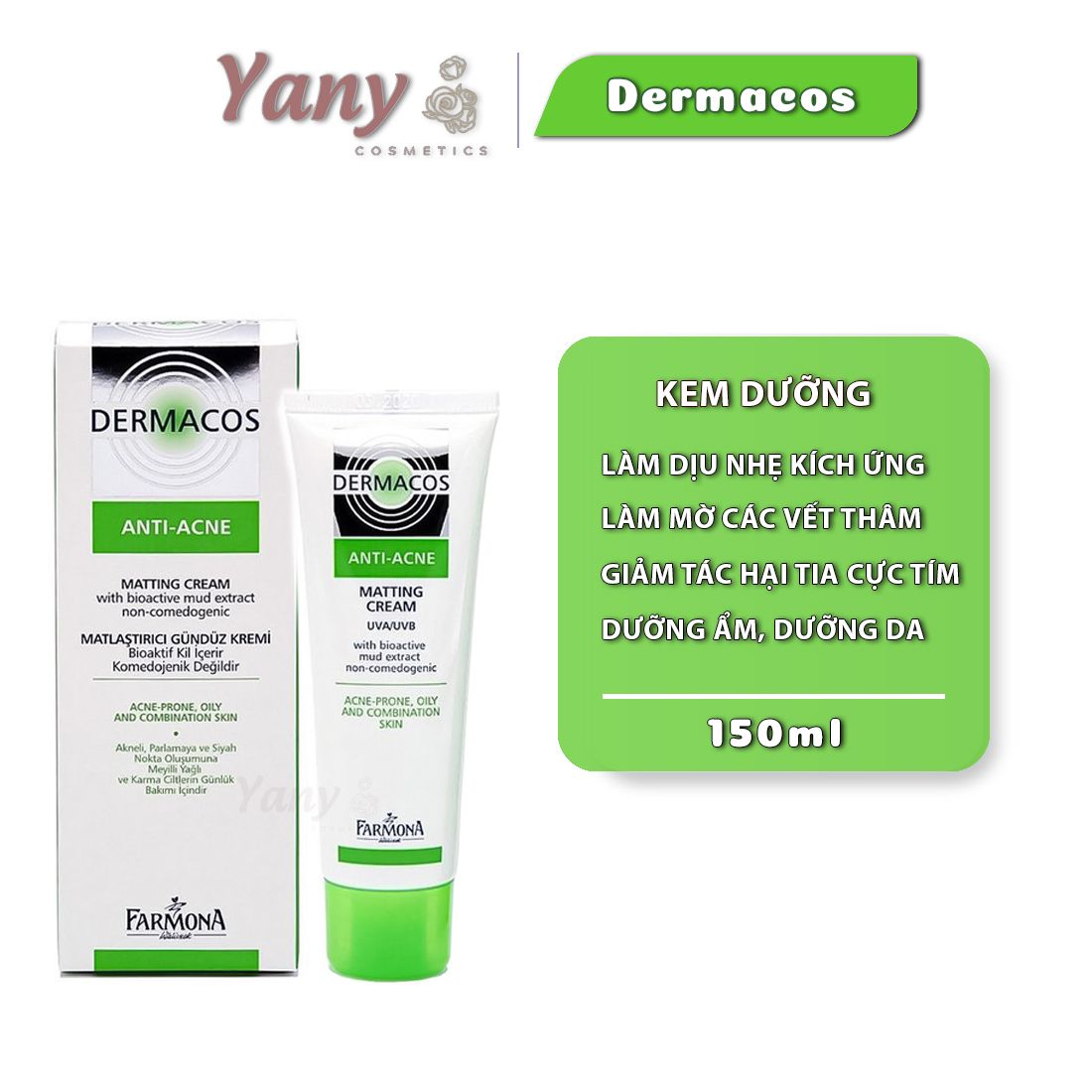 Kem Dưỡng Giảm Bóng Nhờn Ngừa Mụn Farmona Dermacos Anti Acne Matting Cream 50ml-Yany Cosmetics