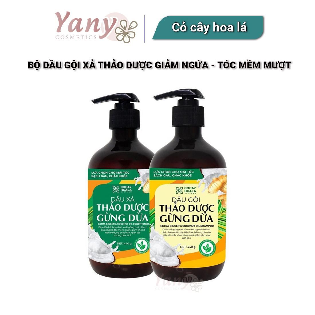 Bộ Gội Xả Thảo Dược Gừng Dừa Cỏ Cây Hoa Lá Đánh Bay Gàu Giảm Nấm Ngứa Gãy Rụng Chỉ Sau 3 Lần Gội