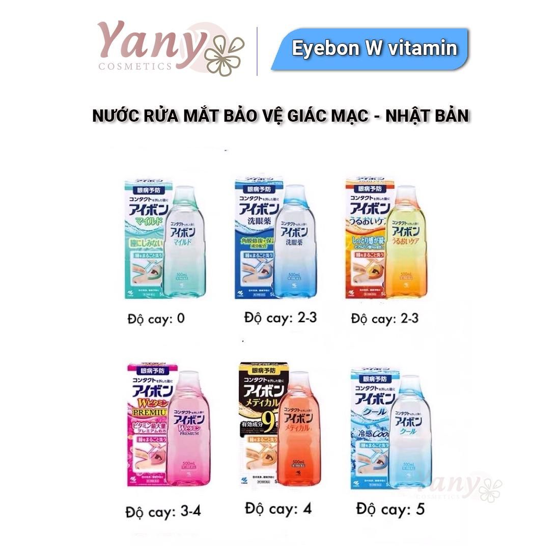 Nước Rửa Mắt EyeBon W Vitamin Kabayashi Nhật 500ml