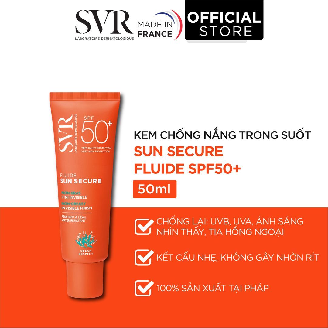 Kem Chống Nắng Toàn Diện SVR Cho Da Nhạy Cảm Và Em Bé SUN SECURE Fluide SPF50+ SVR - 50 ml