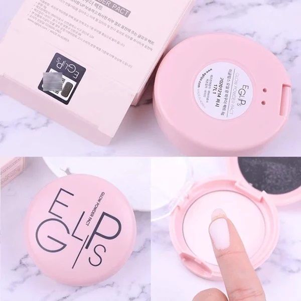 Phấn Phủ Eglips Glow Powder Pact Kiềm Dầu, Giúp Da Căng Bóng, Hồng Hào