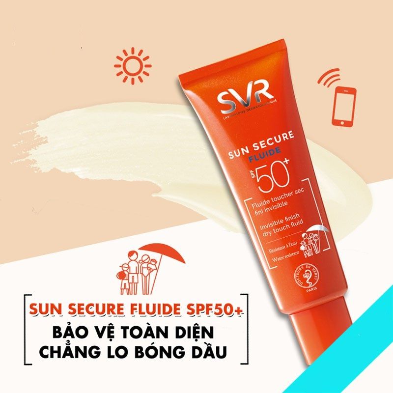 Kem Chống Nắng Toàn Diện SVR Cho Da Nhạy Cảm Và Em Bé SUN SECURE Fluide SPF50+ SVR - 50 ml