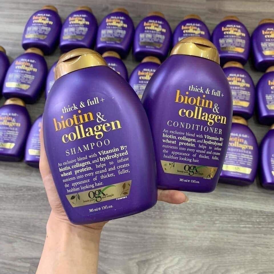 Bộ gội xả OGX Biotin & Collagen Shampoo And Conditioner 385ml chống rụng kích thích mọc tóc-Yany Cosmetics