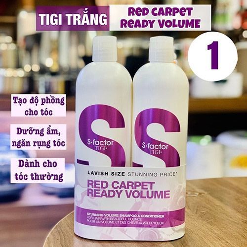 Bộ Gội Xả TiGi Trắng Red Carpet Ready Volume Bản Nâng Cấp (750ml x2) - Yany Cosmetics