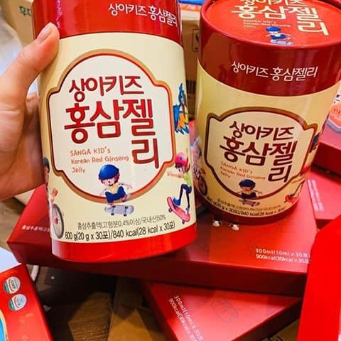 Thạch Hồng Sâm Baby SangA Kid's Korean Red Ginseng Jelly 600gr 30 Thanh