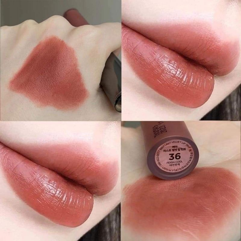 Son Kem Bbia Velvet Lip Tint 36 Feign Cool Màu Hồng Nâu Dịu Dàng