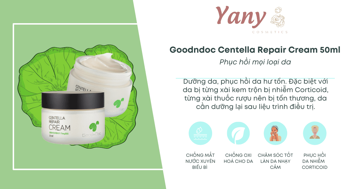 Công dụng của kem rau má Goodndoc.