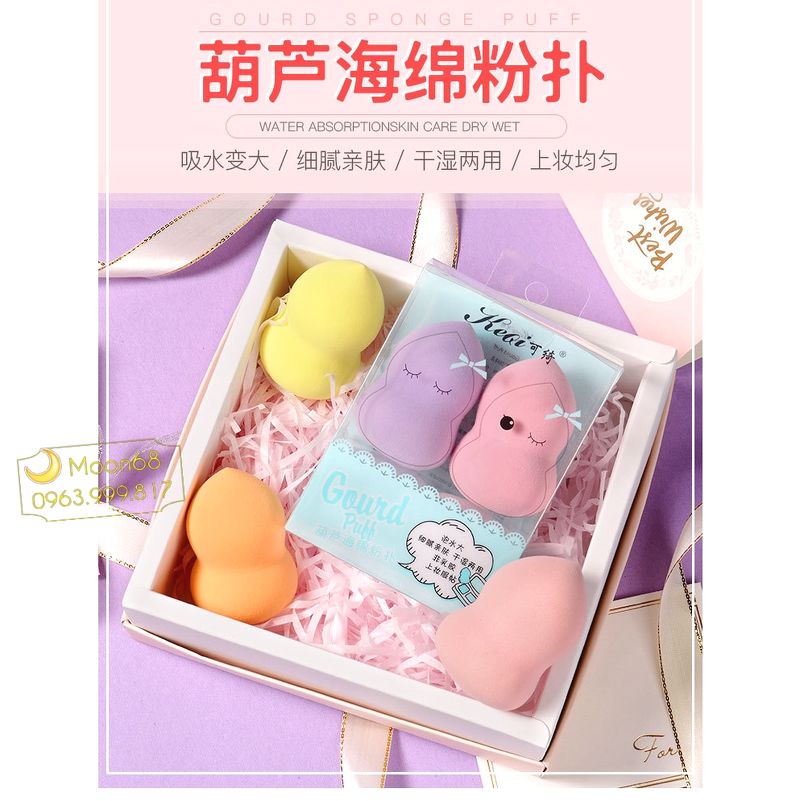 Combo 1 hộp 2 bông mút tán Keqi xịn 1b12