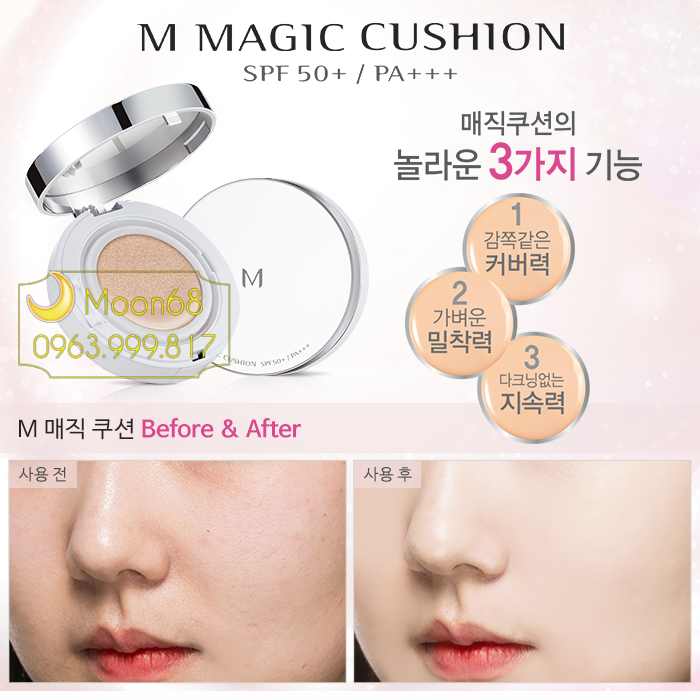 Phấn Cushion Missha Cover Lasting Cushion hồng 1b6