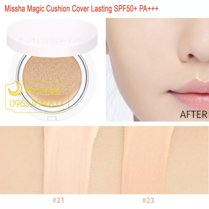 Phấn Cushion Missha Cover Lasting Cushion hồng 1b6