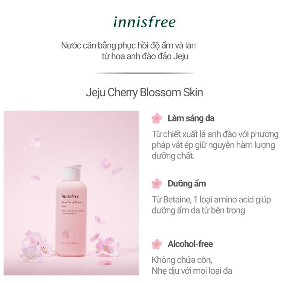 NHH Innisfree Jeju Cherry Blossom Skin 200ml 1b6