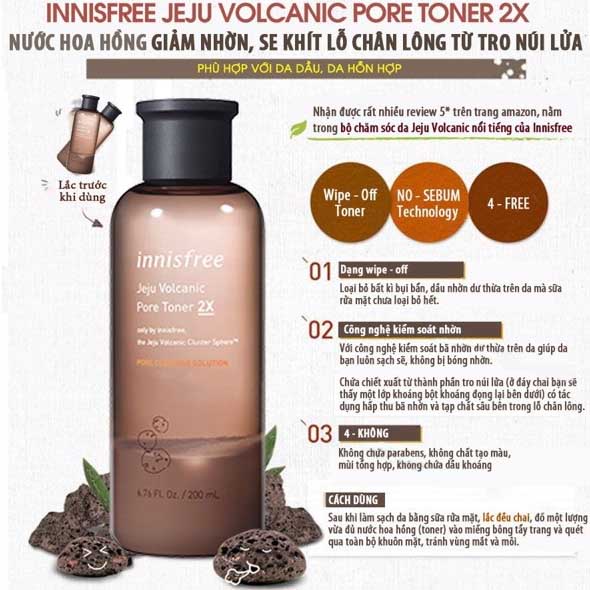 NHH Innisfree Jeju Volcanic Pore Toner 2X 200ml 1b6