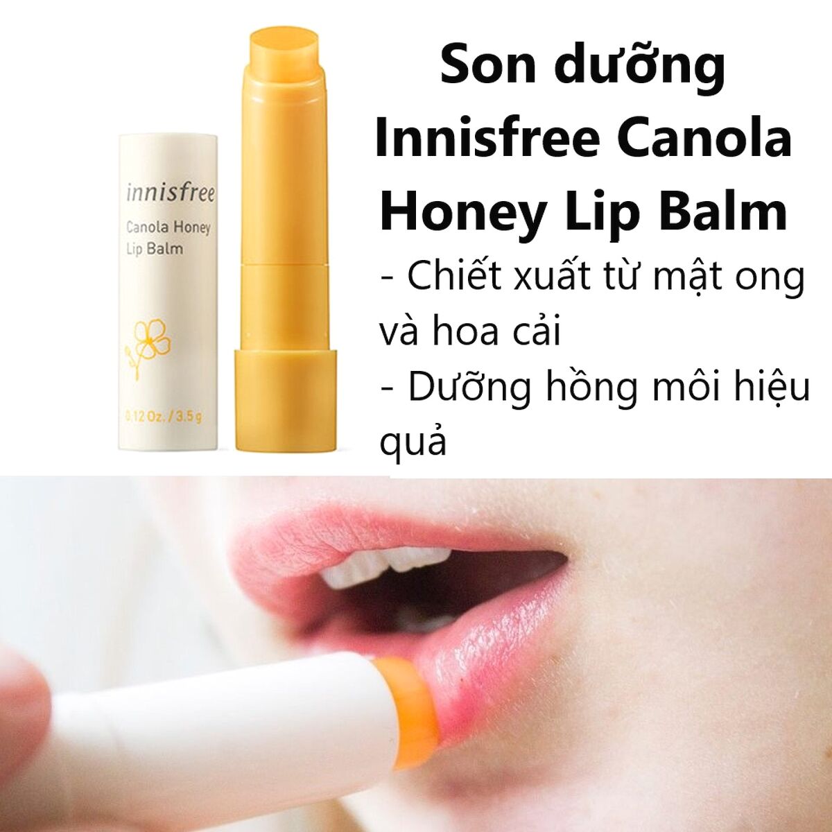 Son dưỡng Innisfree Canola Honey Lip Balm ko màu 1b6