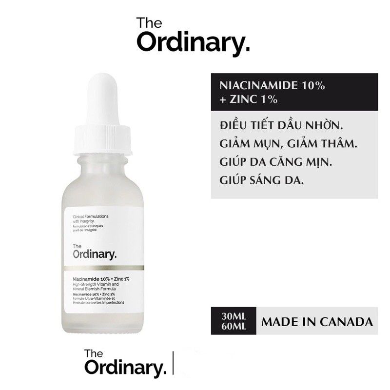 Serum The Ordinary Niacinamide 10% + Zinc 1% The Or Zinc 30ml