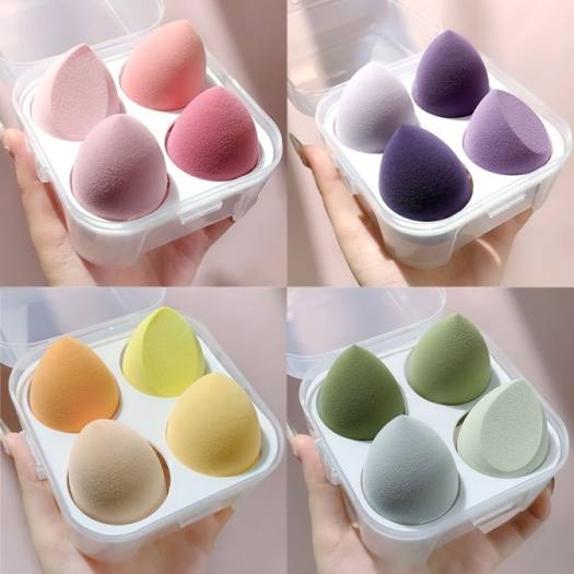 Hộp Bông mút tán nền 4 món cao cấp kèm hộp hình vuông