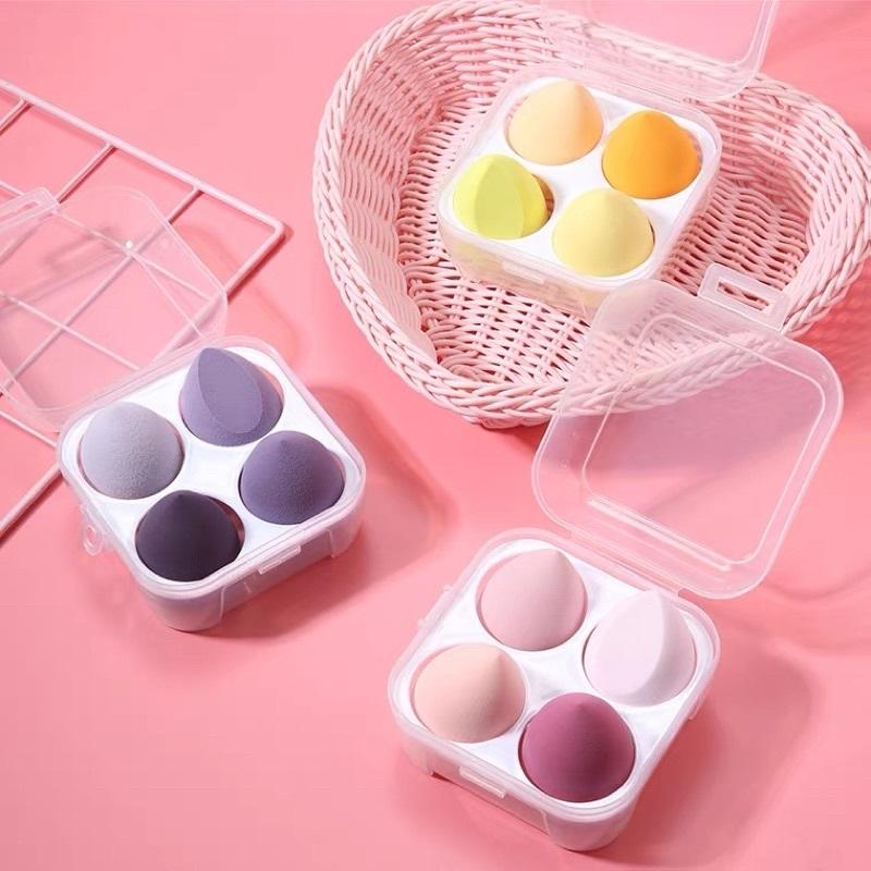 Hộp Bông mút tán nền 4 món cao cấp kèm hộp hình vuông