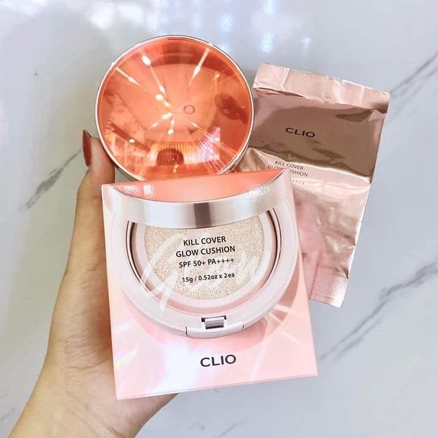 Phấn Nước Cushion Clio Kill Cover Glow Cushion SPF50+ PA++++ HỒNG (Tặng kèm lõi)