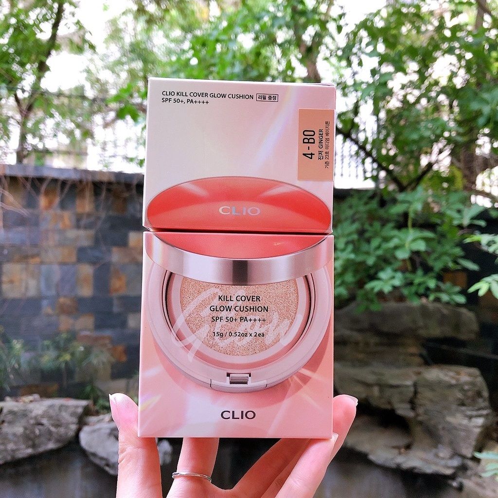 Phấn Nước Cushion Clio Kill Cover Glow Cushion SPF50+ PA++++ HỒNG (Tặng kèm lõi)