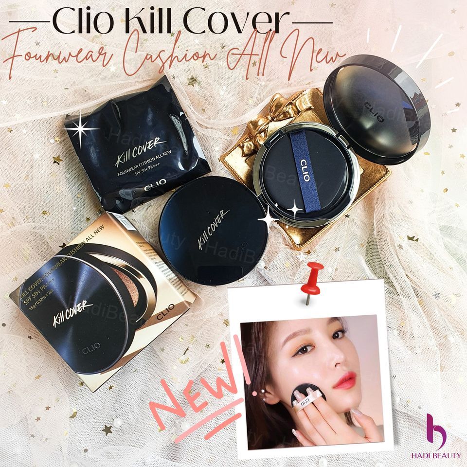 Phấn Nước Cushion CLIO Kill Cover Founwear All New SPF50+ PA+++ (Tặng kèm lõi)