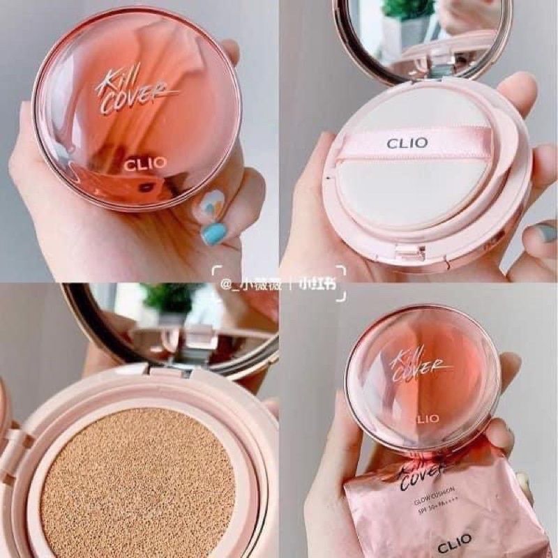 Phấn Nước Cushion Clio Kill Cover Glow Cushion SPF50+ PA++++ HỒNG (Tặng kèm lõi)