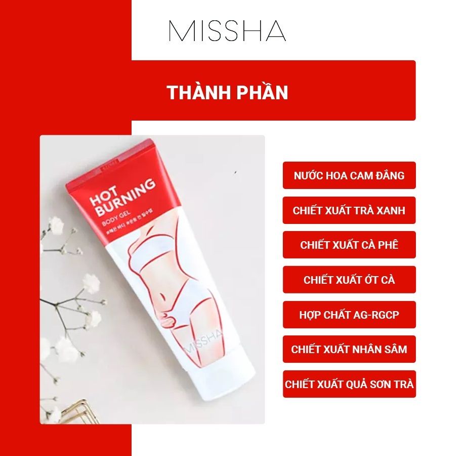 Tan mỡ Missha Hot Burning Body Gel mới 200ml 1b6