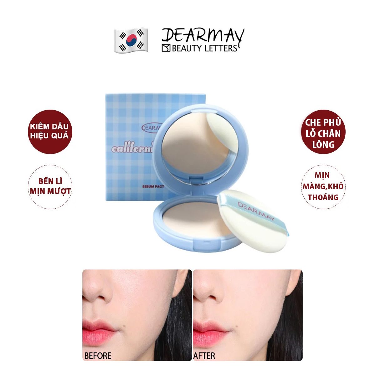 Phấn nén DEARMAY California Cherry Sebum Pact 12g