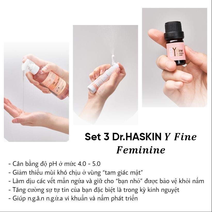 Set 3 sản phẩm khử mùi Dr.HASKIN Y FINE