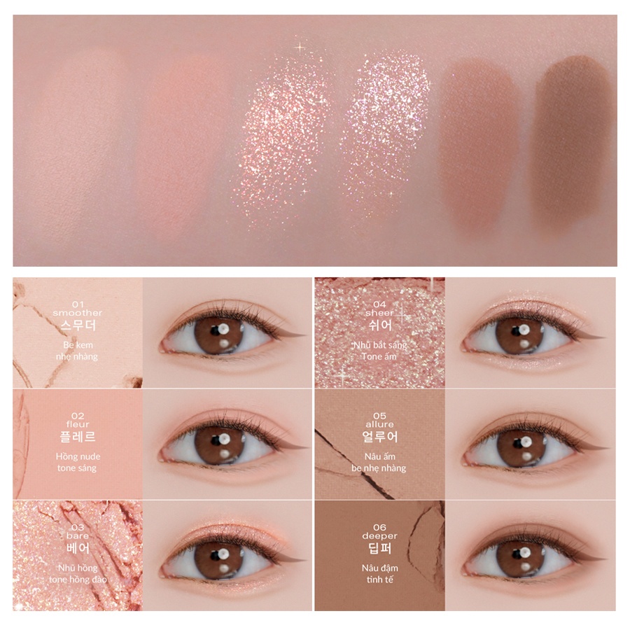 Bảng Mắt BBIA Ready To Wear Eye Palette 6 ô