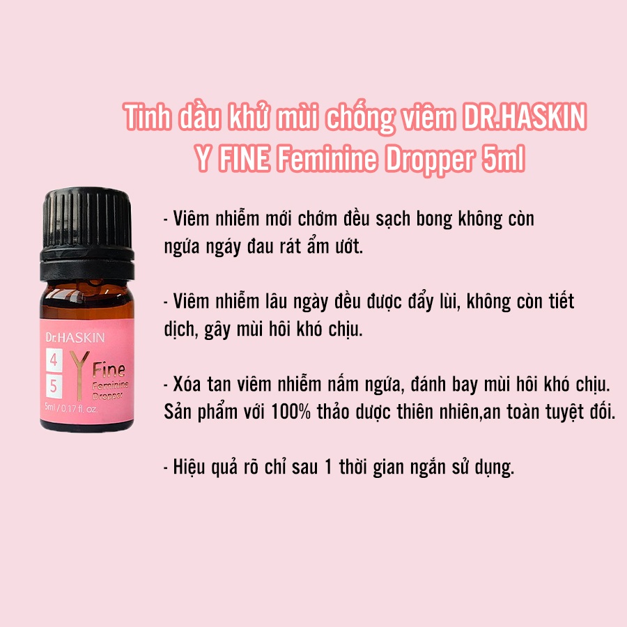 Tinh dầu khử mùi chống viêm DR.HASKIN Y FINE Feminine Dropper 5ml