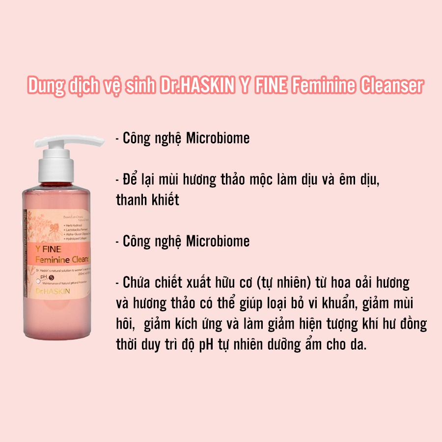 Dung dịch vệ sinh Dr.HASKIN Y FINE Feminine Cleanser