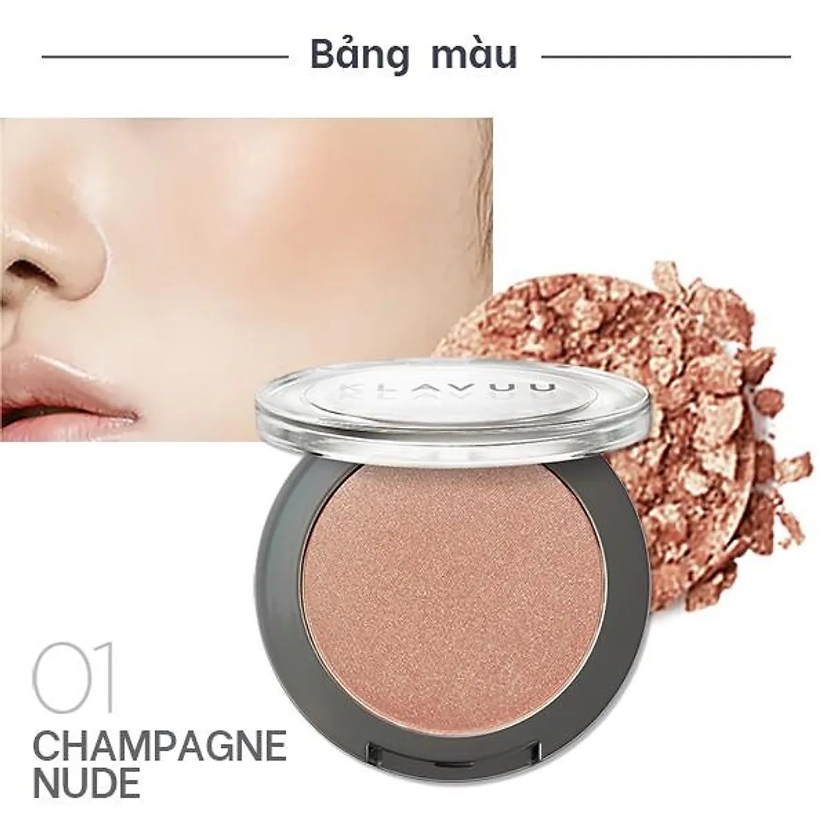 Phấn má Klavuu Urban Pearlsation Natural Powder Blusher