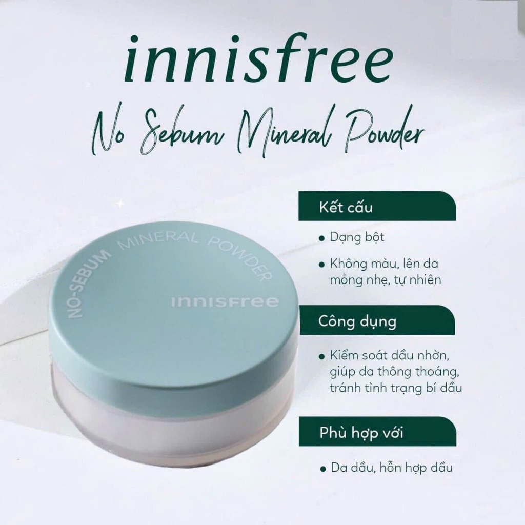 Phấn bột Innisfree No Sebum Mineral Powder Kiềm Dầu