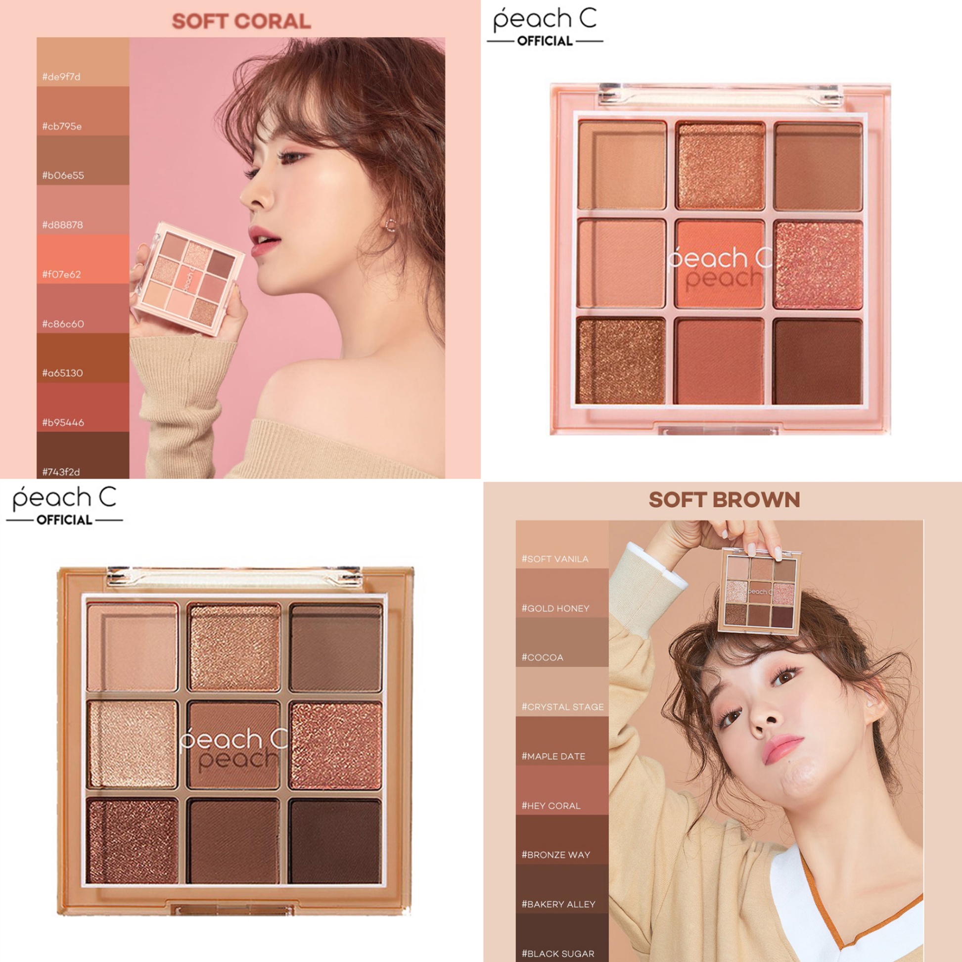 Bảng phấn mắt PEACH C Soft Mood Eyeshadow Palette 9 ô