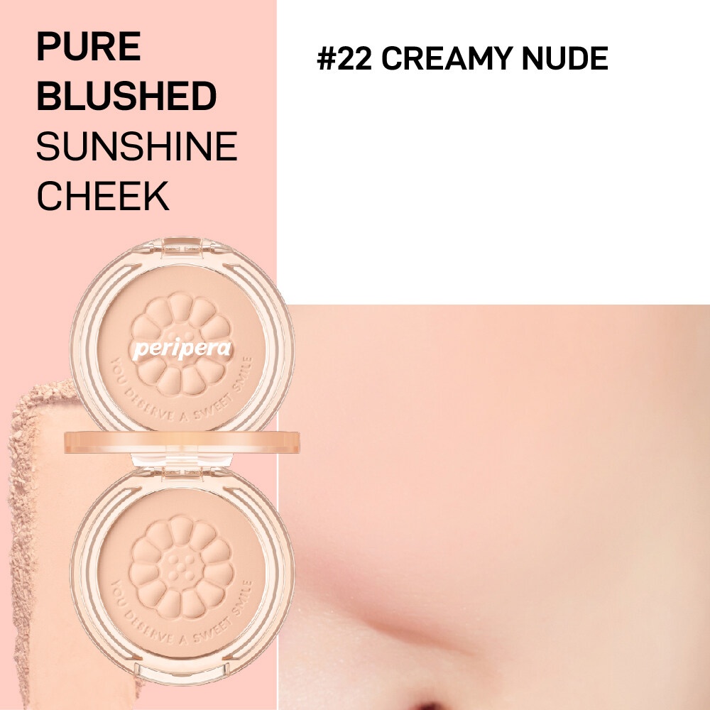 Phấn má PERIPERA Pure Sunshine Cheek #22 CREAMY NUDE Date 09/2026