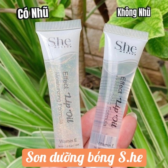 Son Bóng S.he MakeUp Effect Lip Oil 15ml #Không nhũ(12 tháng từ khi mở nắp)