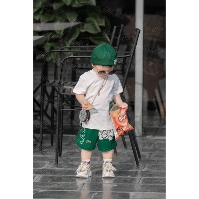 Bộ cá sâu áo trắng quần xanh
