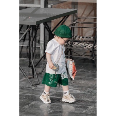 Bộ cá sâu áo trắng quần xanh