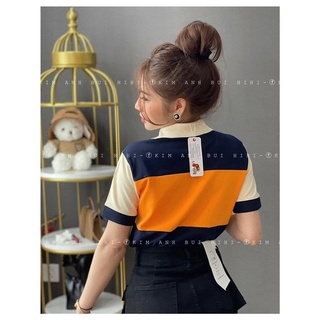 Áo than phối cam cổ đức nữ