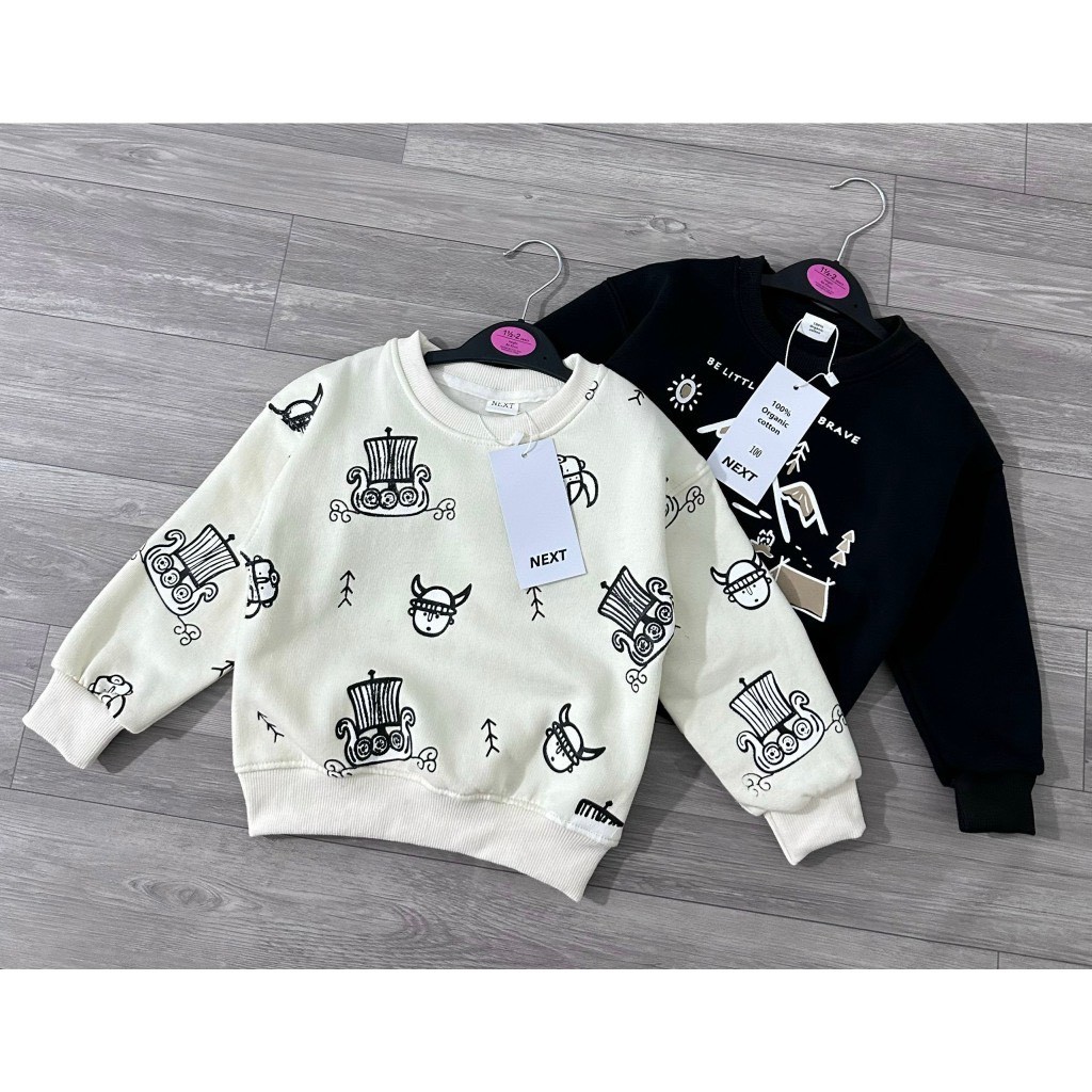 Set 2 bộ nỉ đen be in tràn