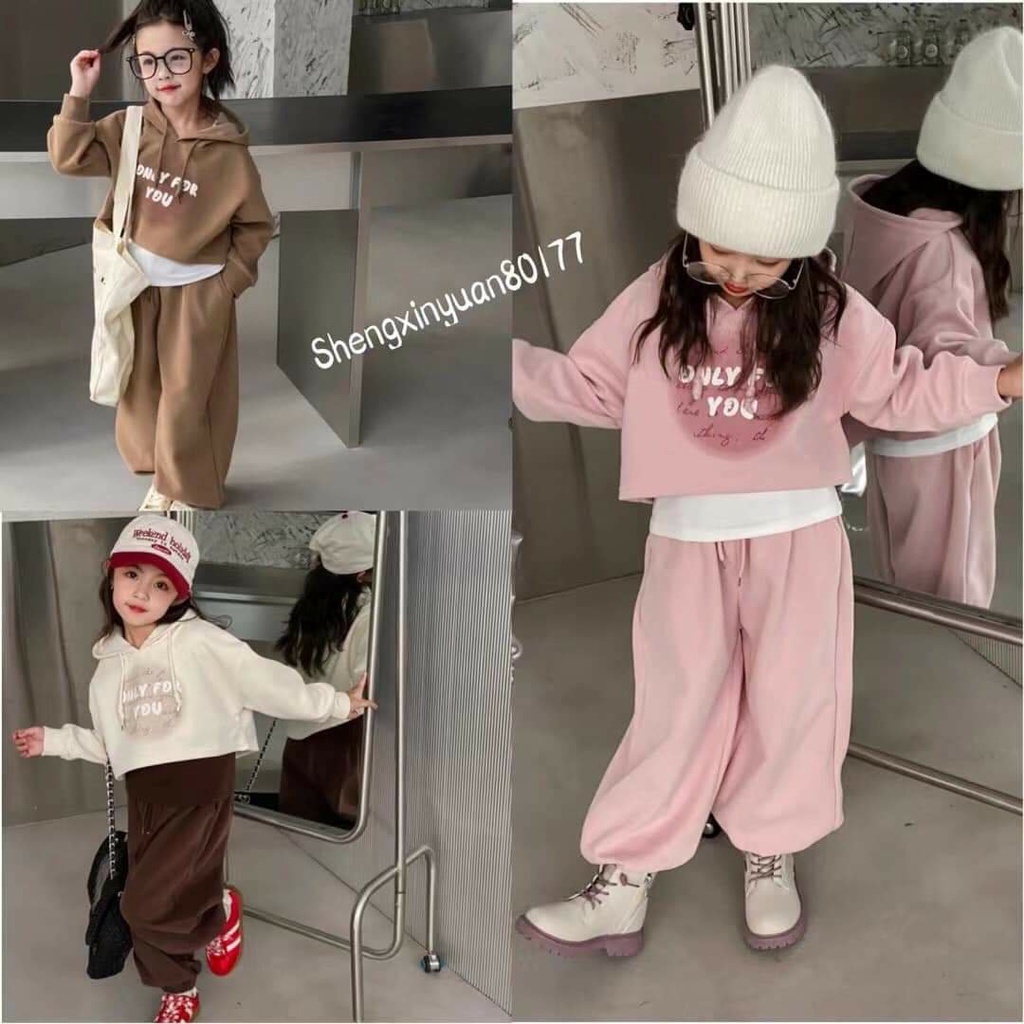Set bộ nỉ croptop 3 chi tiết