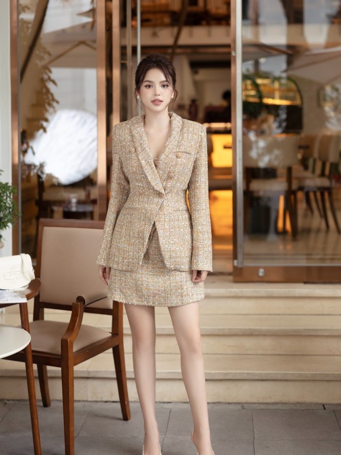 Set Đồ Nữ TWEED Vàng Kim