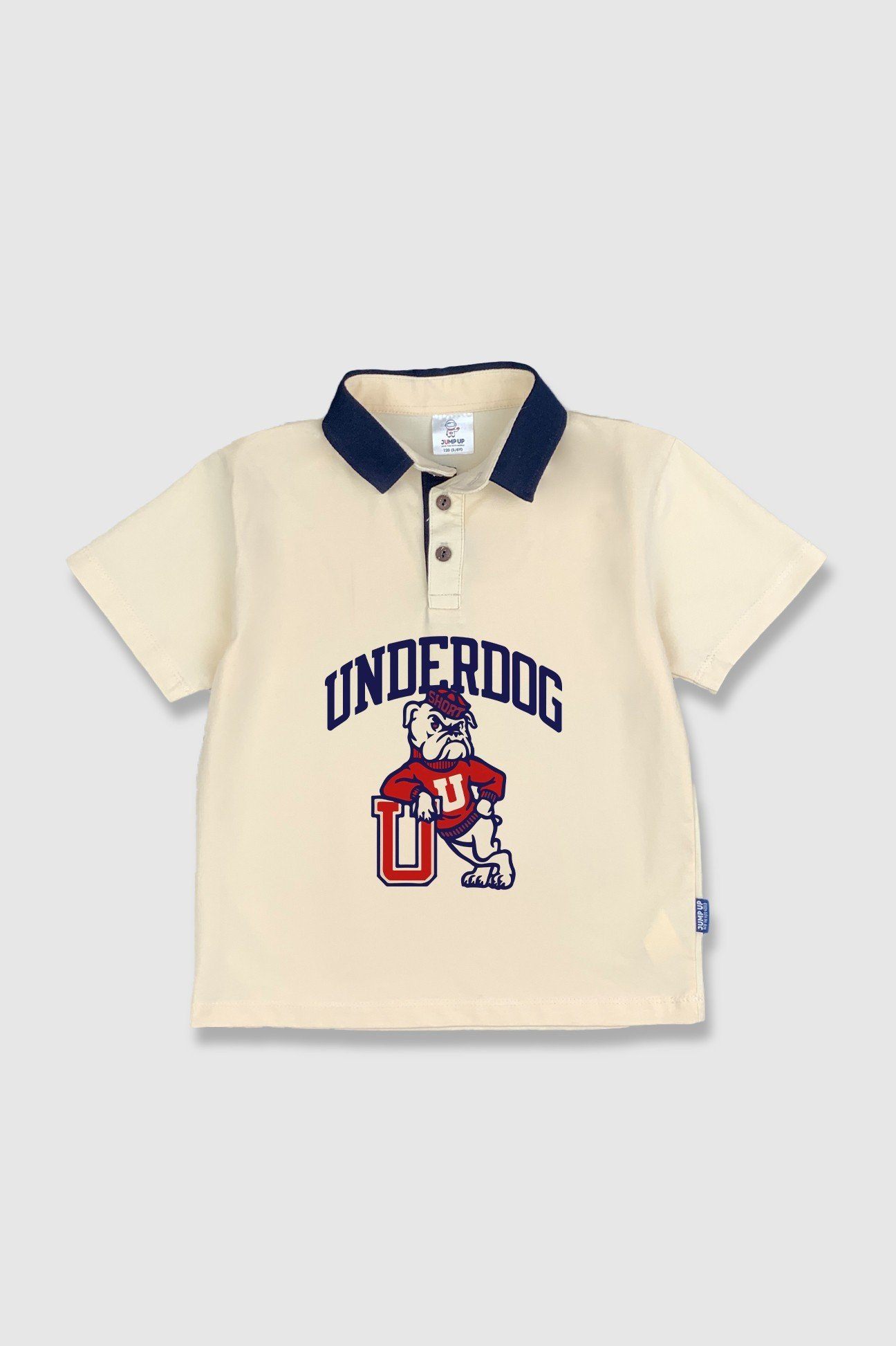 Áo polo màu be phối cổ than in Underdog