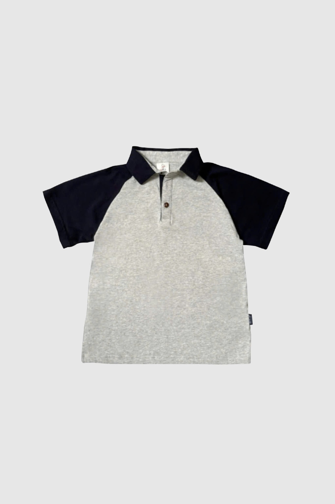 Áo polo xám mix cổ và tay than