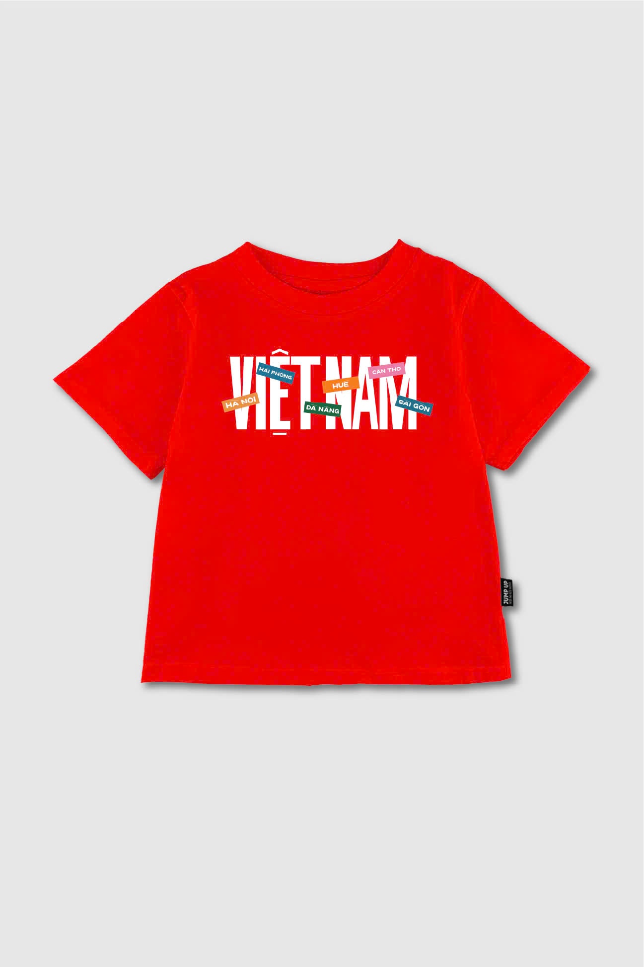 Áo đỏ cổ tròn text Việt Nam trắng