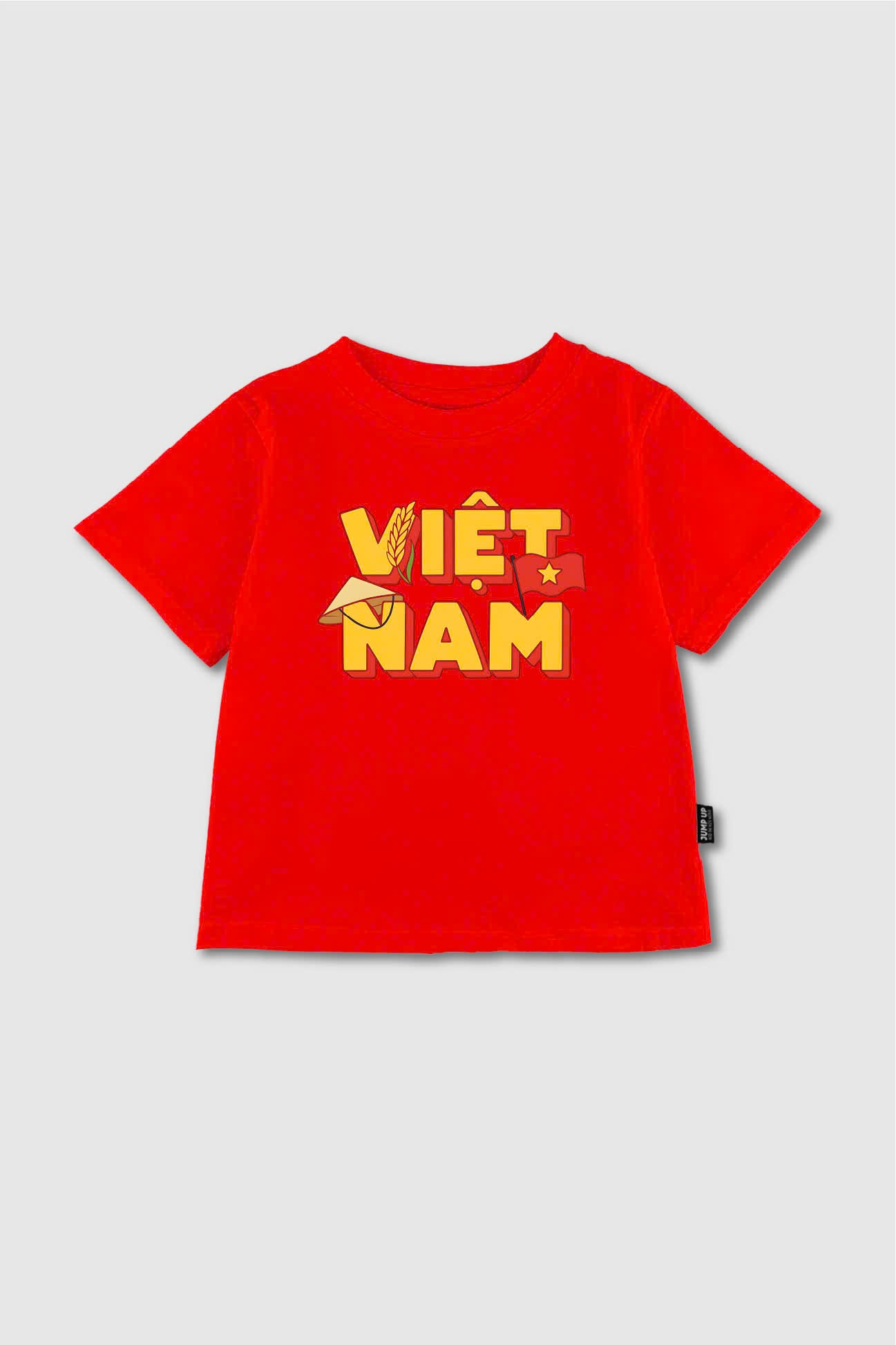 Áo đỏ cổ tròn text Việt Nam vàng