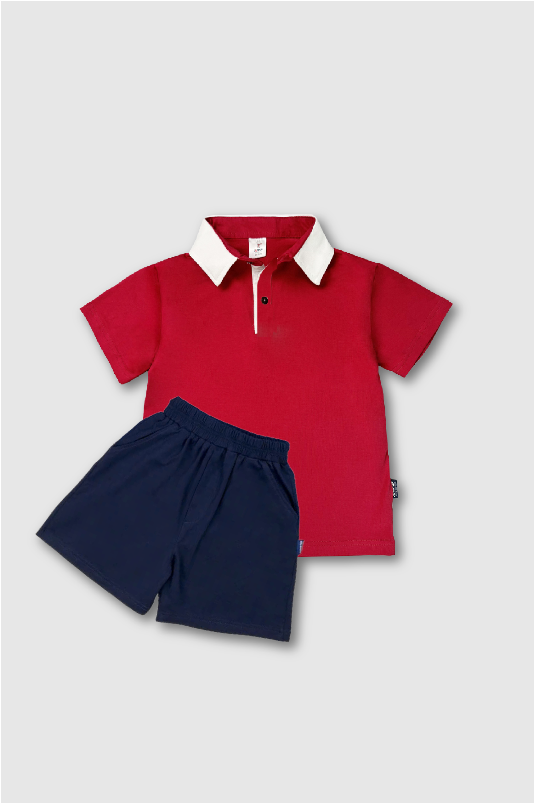 B79-Bộ Áo Polo Đỏ Cổ Trắng Và Quần xanh